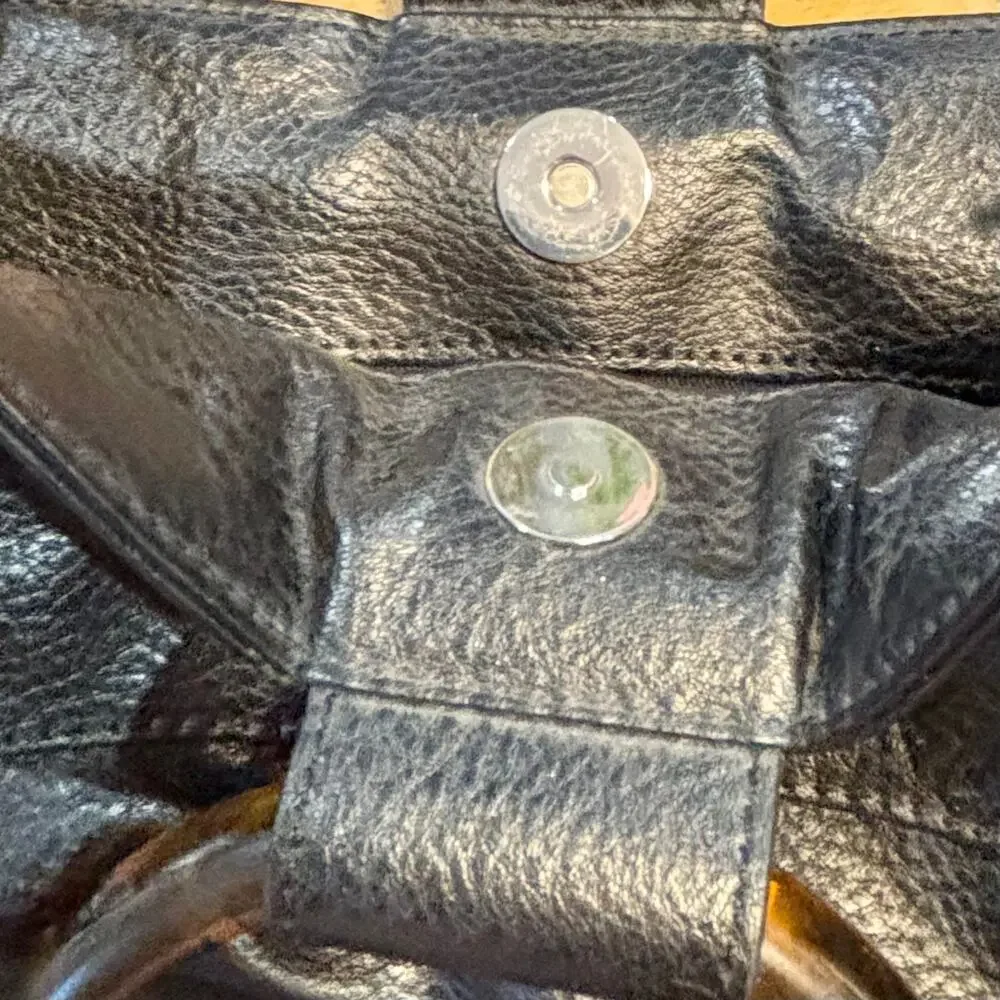 Y2K Abercrombie & Fitch Black Faux Leather Bucket Bag Crossbody Academia
